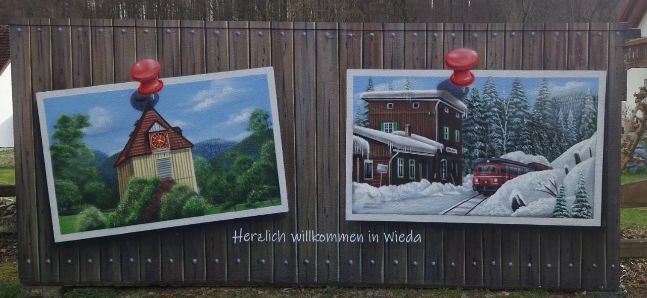 Ferienwohnung Schwarzer Hirsch Wieda Esterno foto